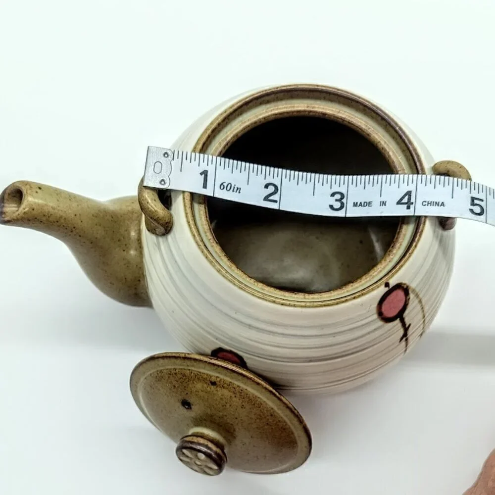 Handmade Korean Chulhwa Buncheong Cherry Ceramic Tea Set